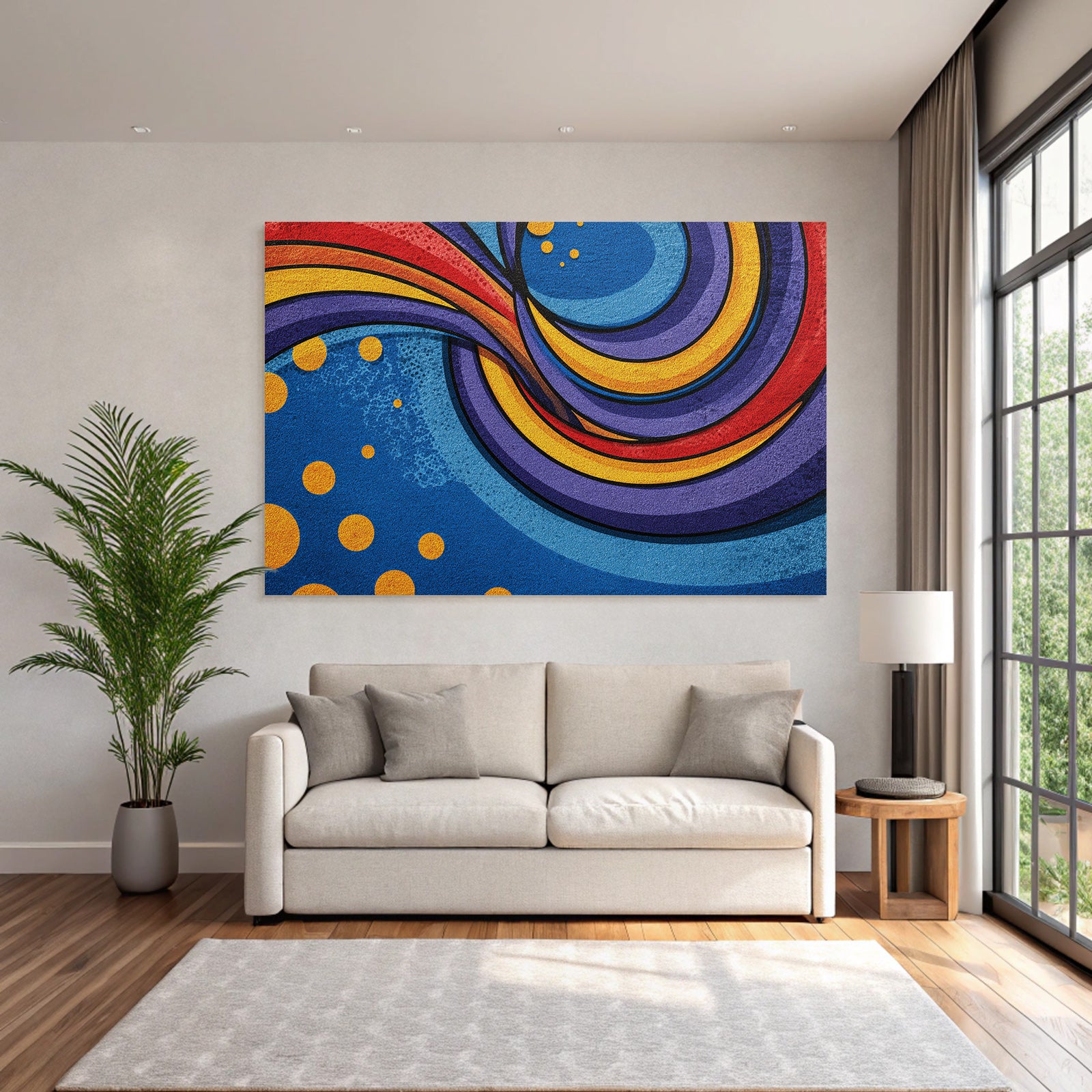 PopArt Abstrakte Kunst Vibrante Farben Wirbelmuster