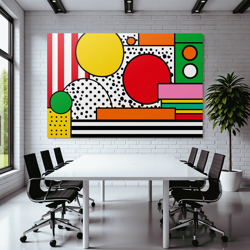 PopArt Abstraktes Design Mit Farbenfrohen Geometrischen Formen