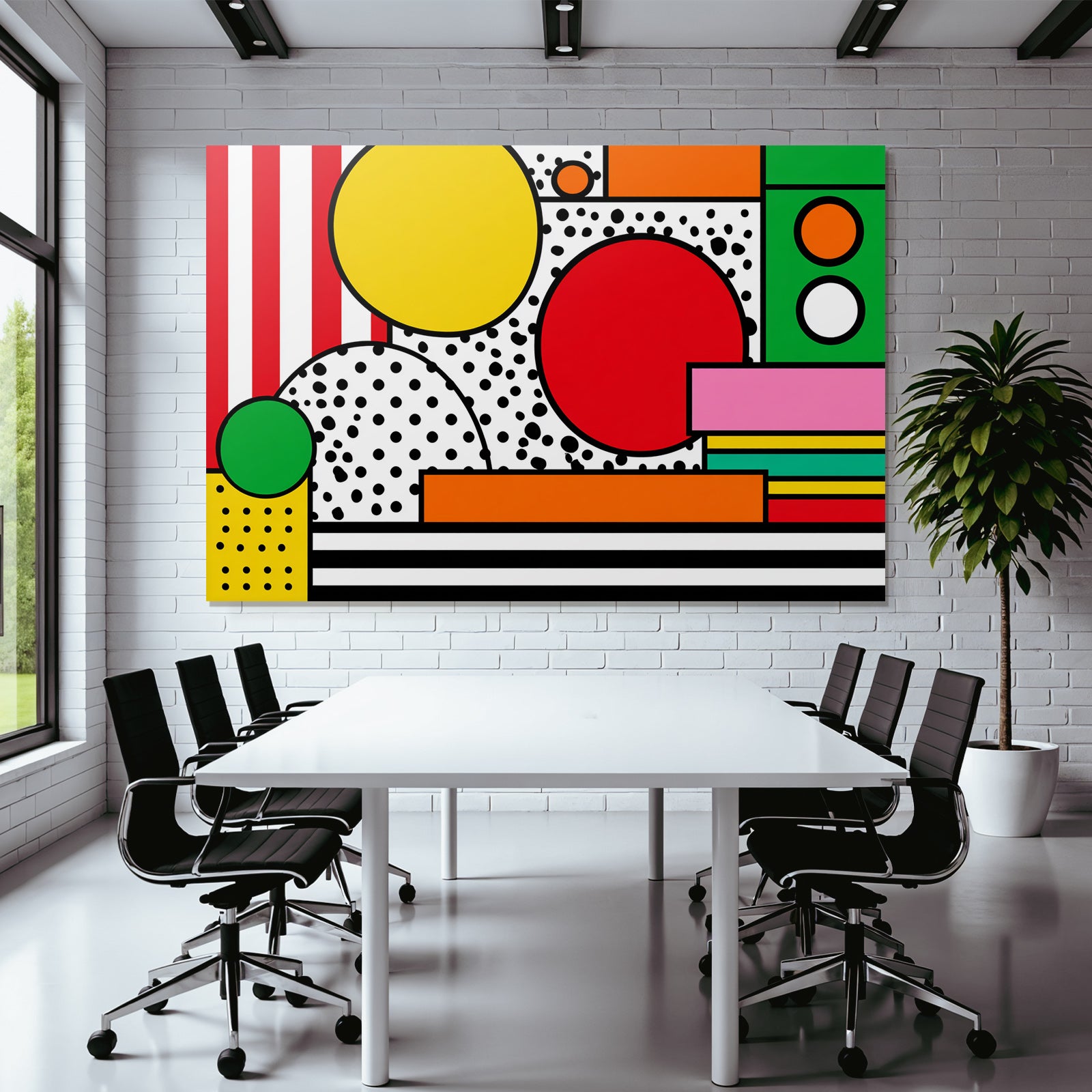 PopArt Abstraktes Design Mit Farbenfrohen Geometrischen Formen