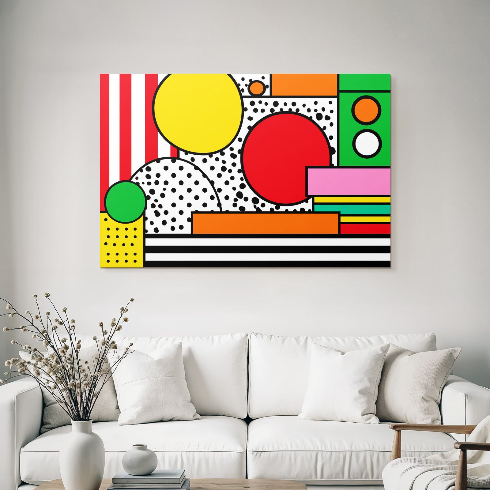 PopArt Abstraktes Design Mit Farbenfrohen Geometrischen Formen