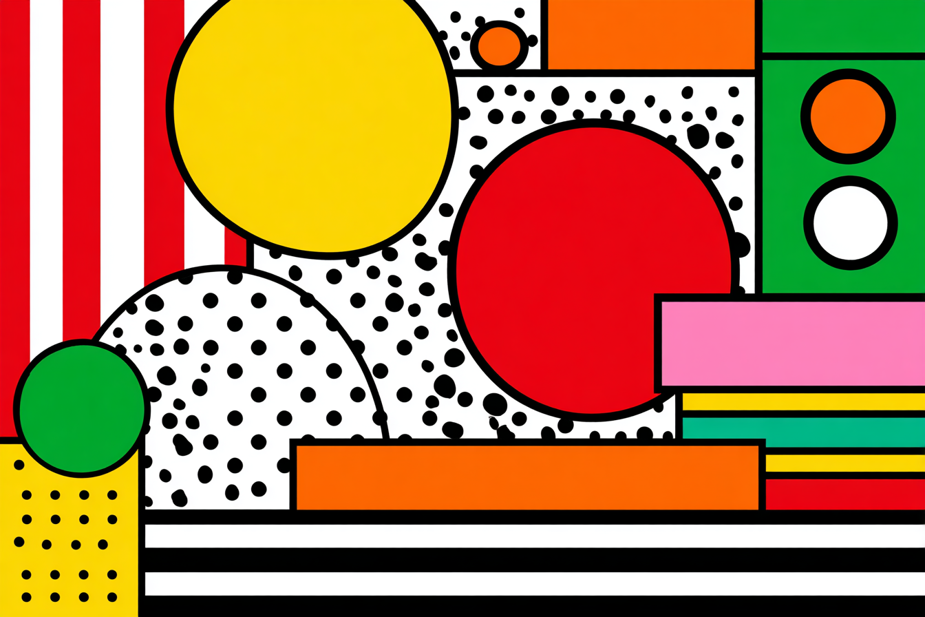 PopArt Abstraktes Design Mit Farbenfrohen Geometrischen Formen | Pop Art | Stilrichtungen