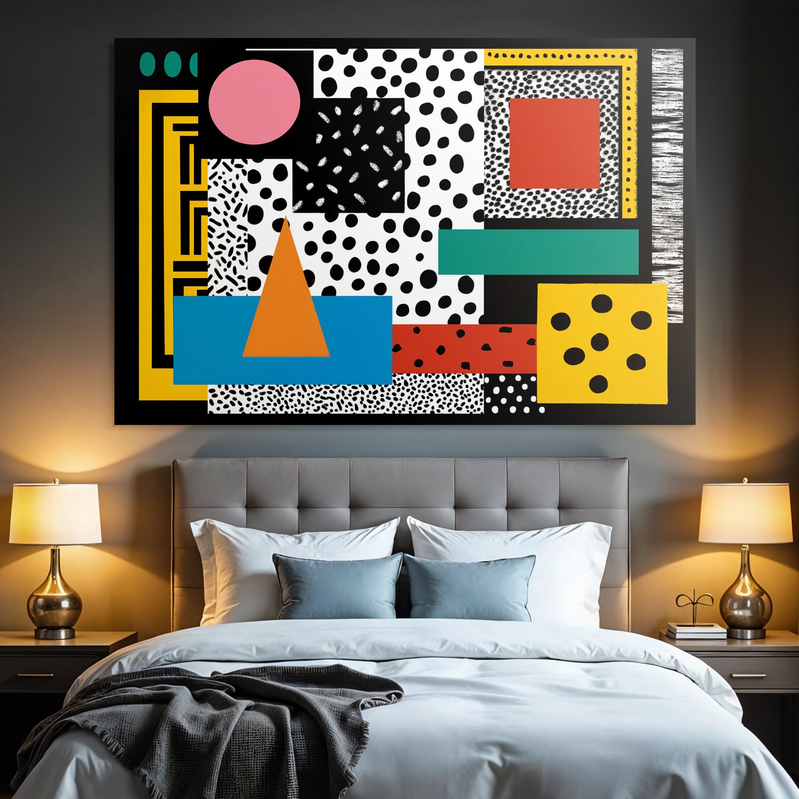 PopArt Abstraktes Design Mit Geometrischen Formen Und Mustern