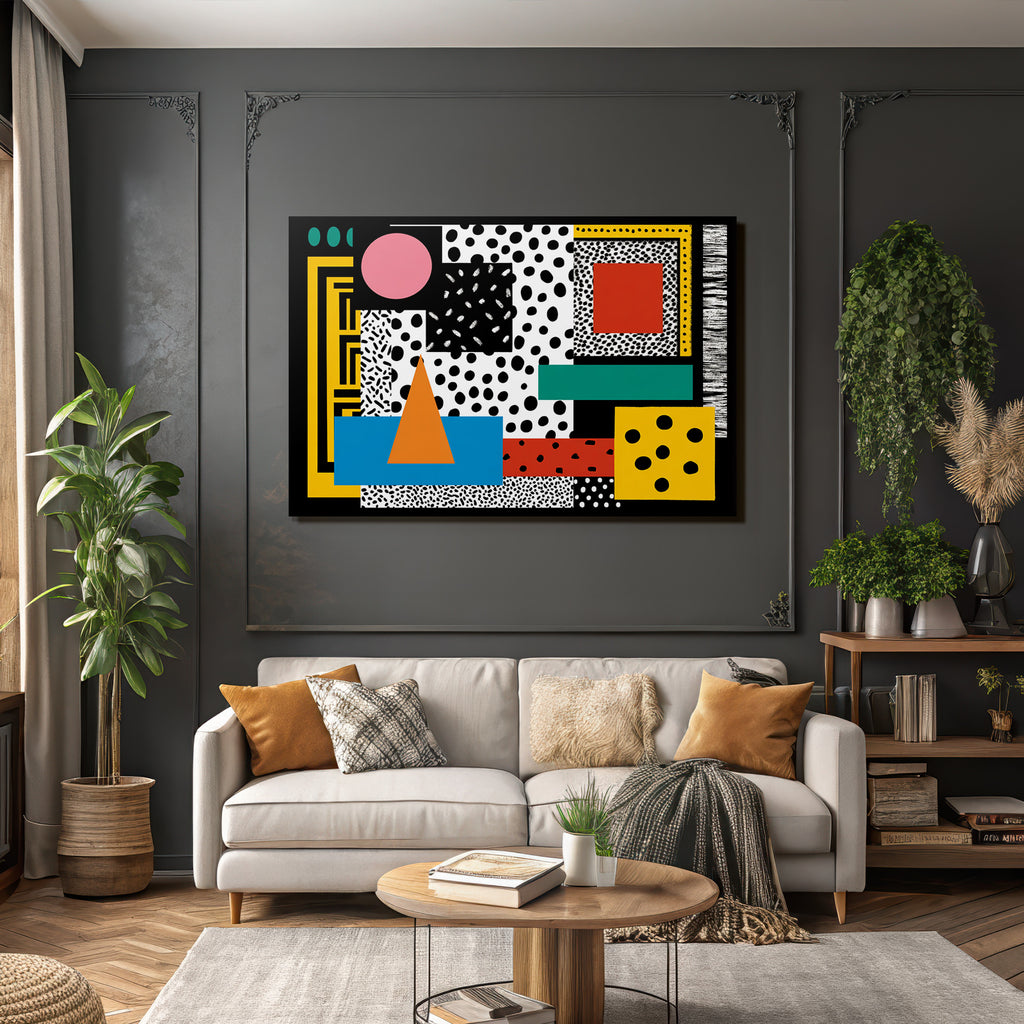 PopArt Abstraktes Design Mit Geometrischen Formen Und Mustern