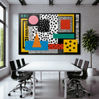 PopArt Abstraktes Design Mit Geometrischen Formen Und Mustern
