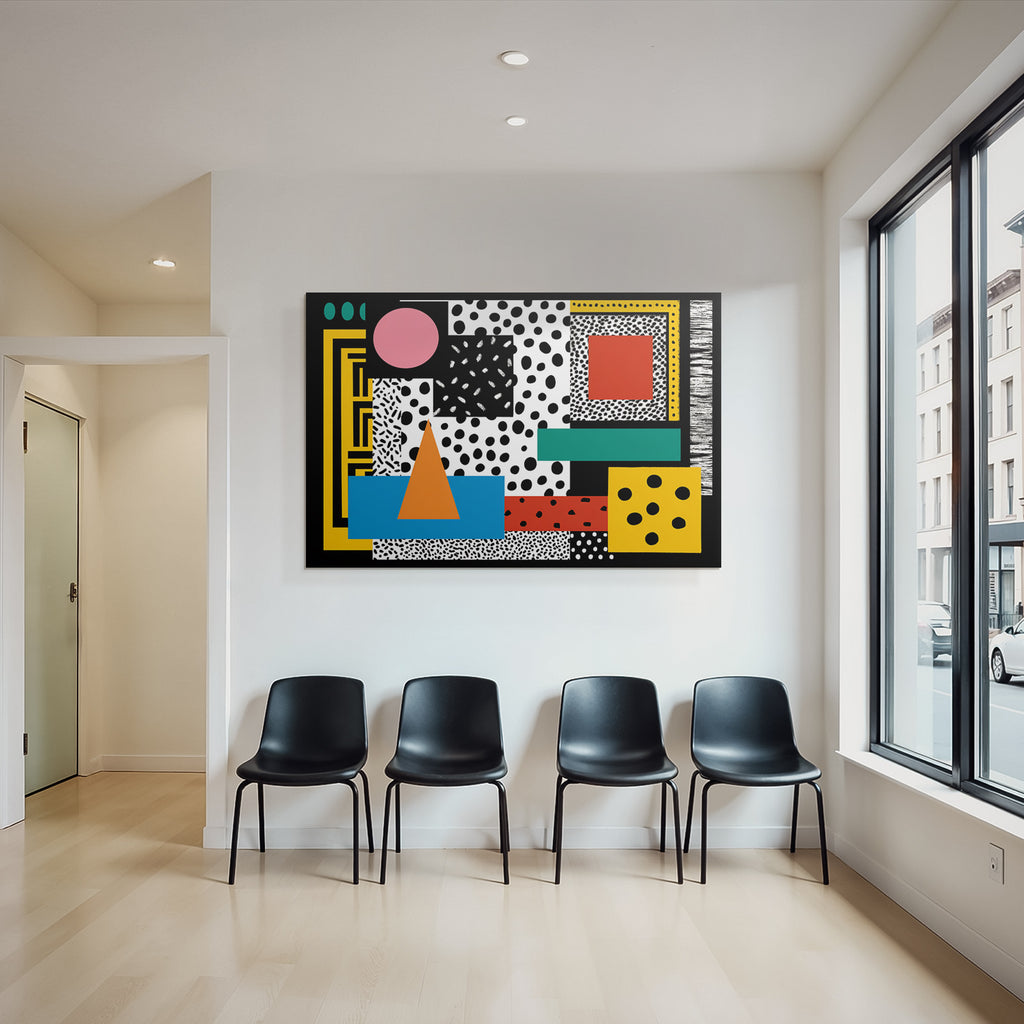 PopArt Abstraktes Design Mit Geometrischen Formen Und Mustern