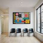 PopArt Abstraktes Design Mit Geometrischen Formen Und Mustern