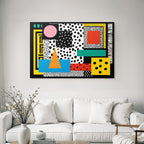 PopArt Abstraktes Design Mit Geometrischen Formen Und Mustern