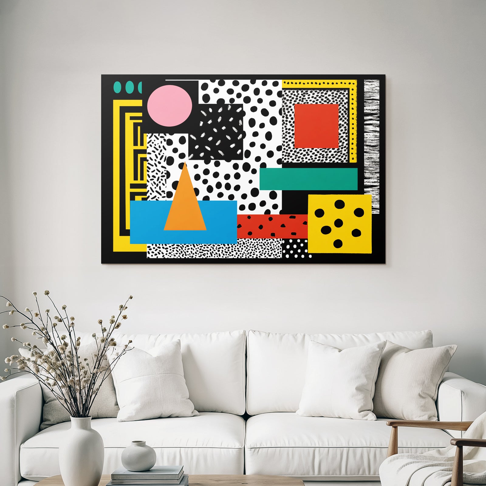 PopArt Abstraktes Design Mit Geometrischen Formen Und Mustern