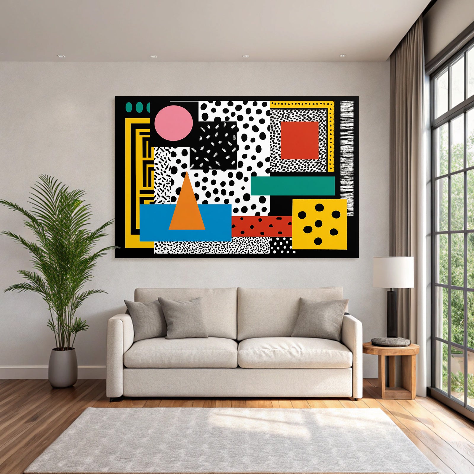 PopArt Abstraktes Design Mit Geometrischen Formen Und Mustern