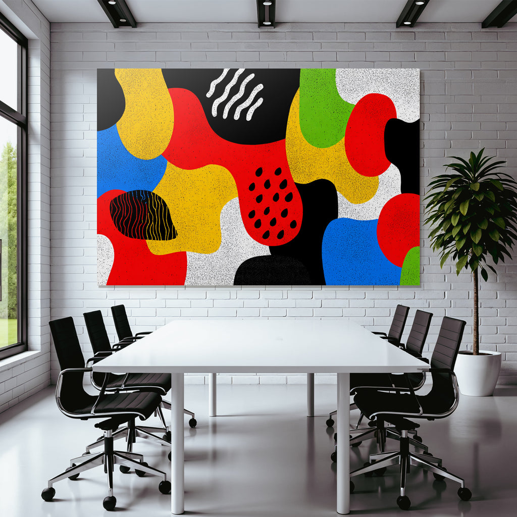 PopArt Abstraktes Kunstwerk Mit Bunten Formen Und Mustern