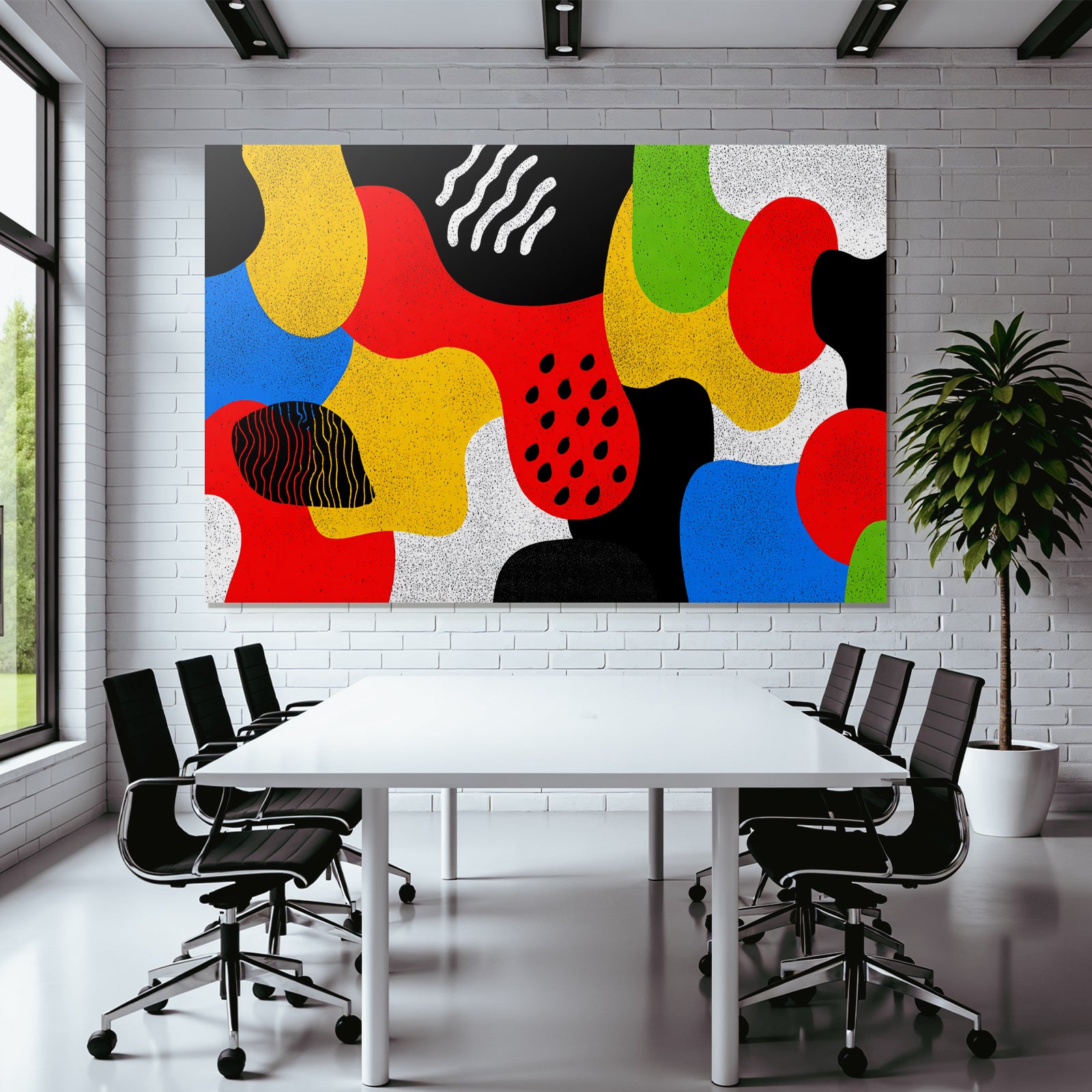 PopArt Abstraktes Kunstwerk Mit Bunten Formen Und Mustern