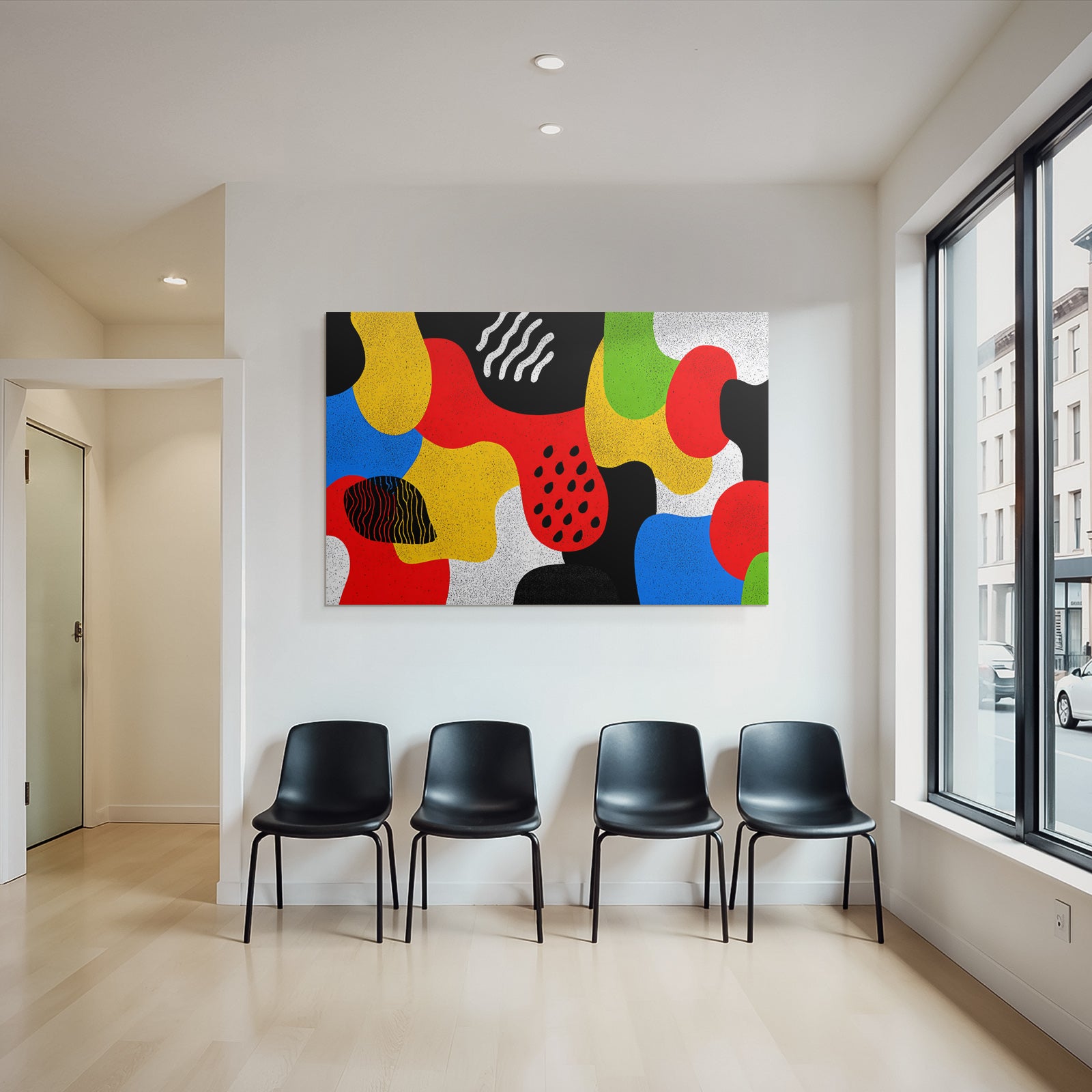 PopArt Abstraktes Kunstwerk Mit Bunten Formen Und Mustern