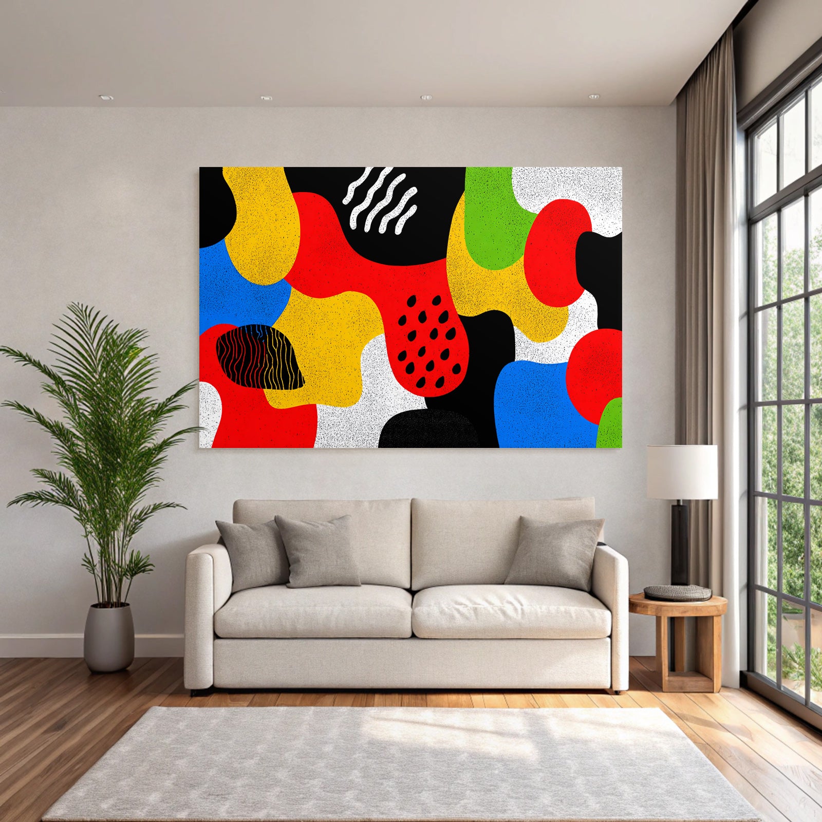 PopArt Abstraktes Kunstwerk Mit Bunten Formen Und Mustern