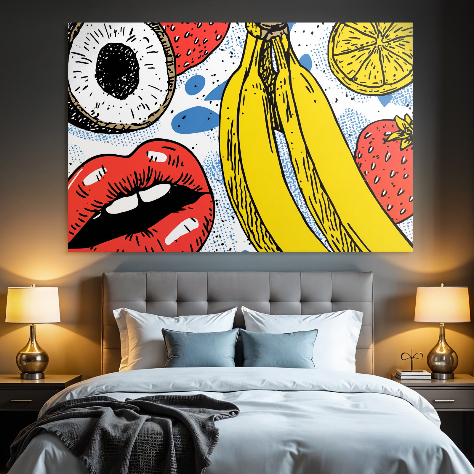 PopArt Bunte Obst Illustration
