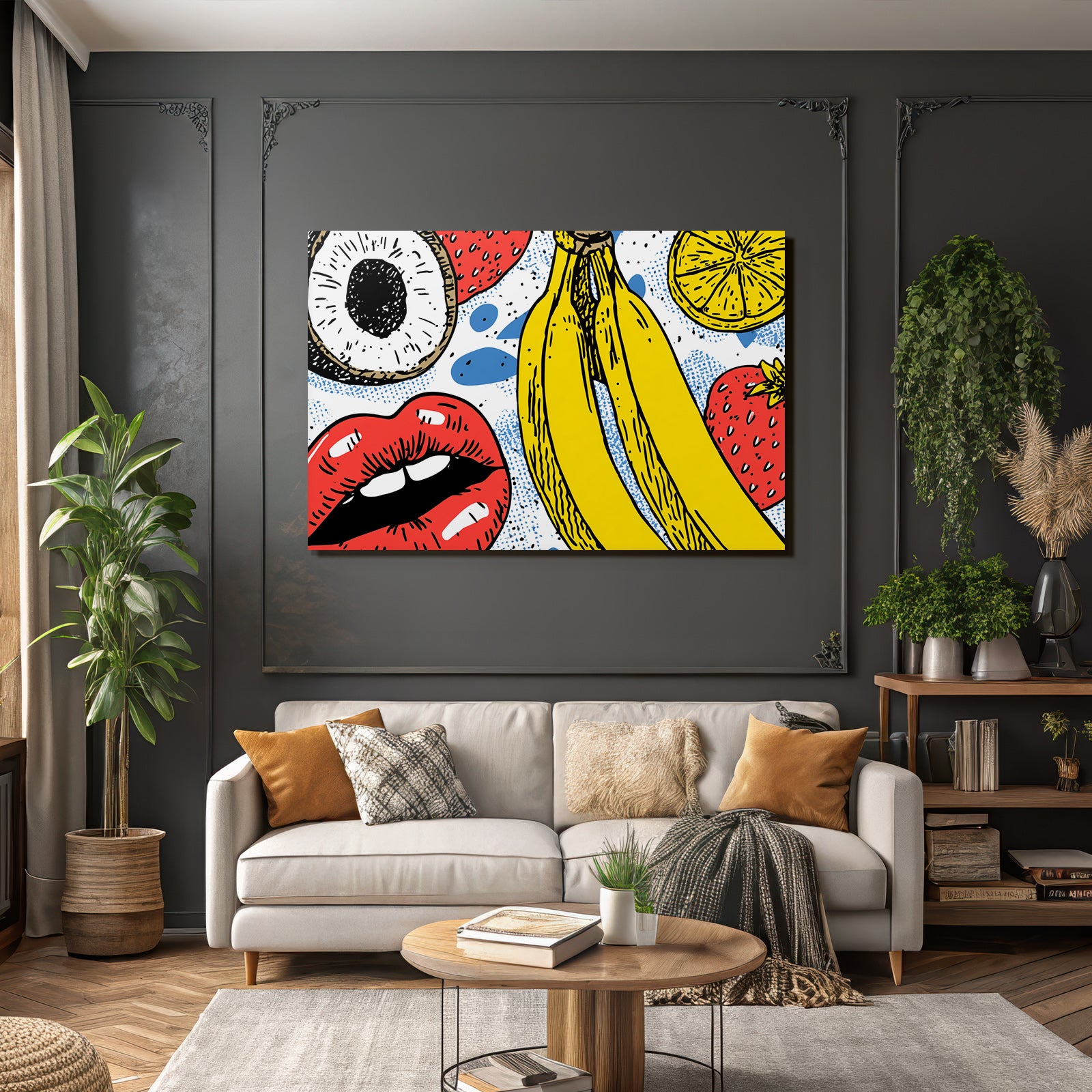 PopArt Bunte Obst Illustration