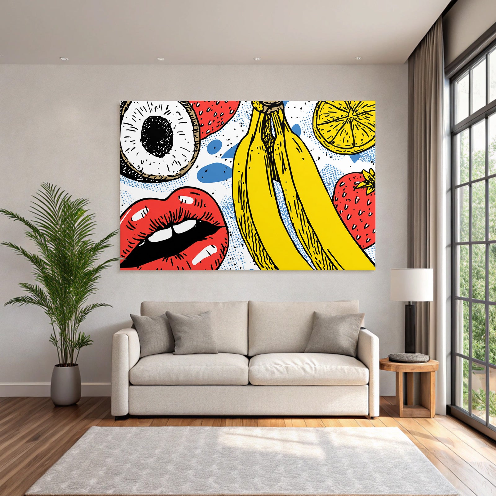 PopArt Bunte Obst Illustration