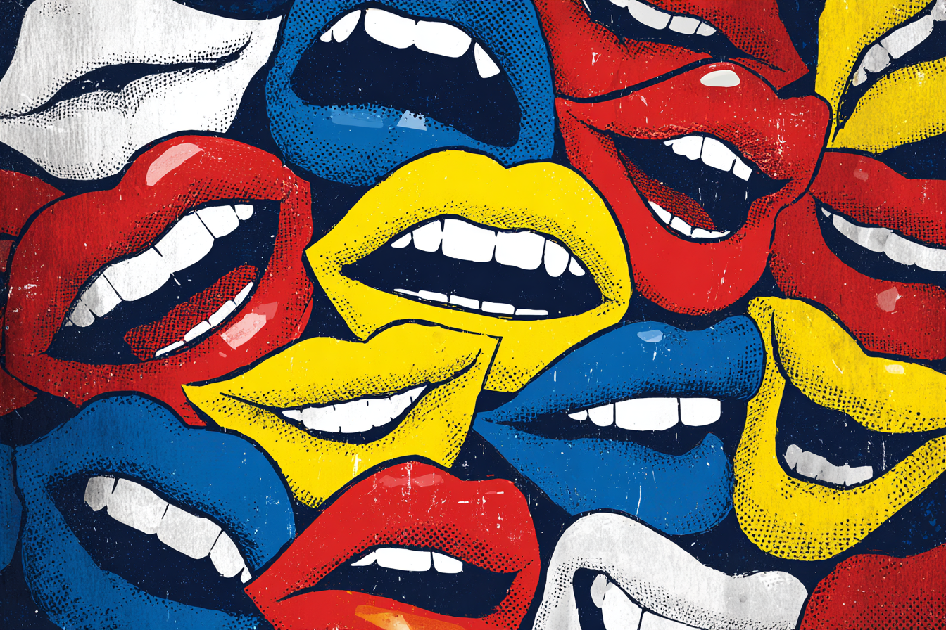 PopArt Lebendige Bunte Lippen Collage Von | Pop Art | Stilrichtungen