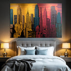 PopArt Moderne Stadtlandschaft Bunte Stadt Silhoütte