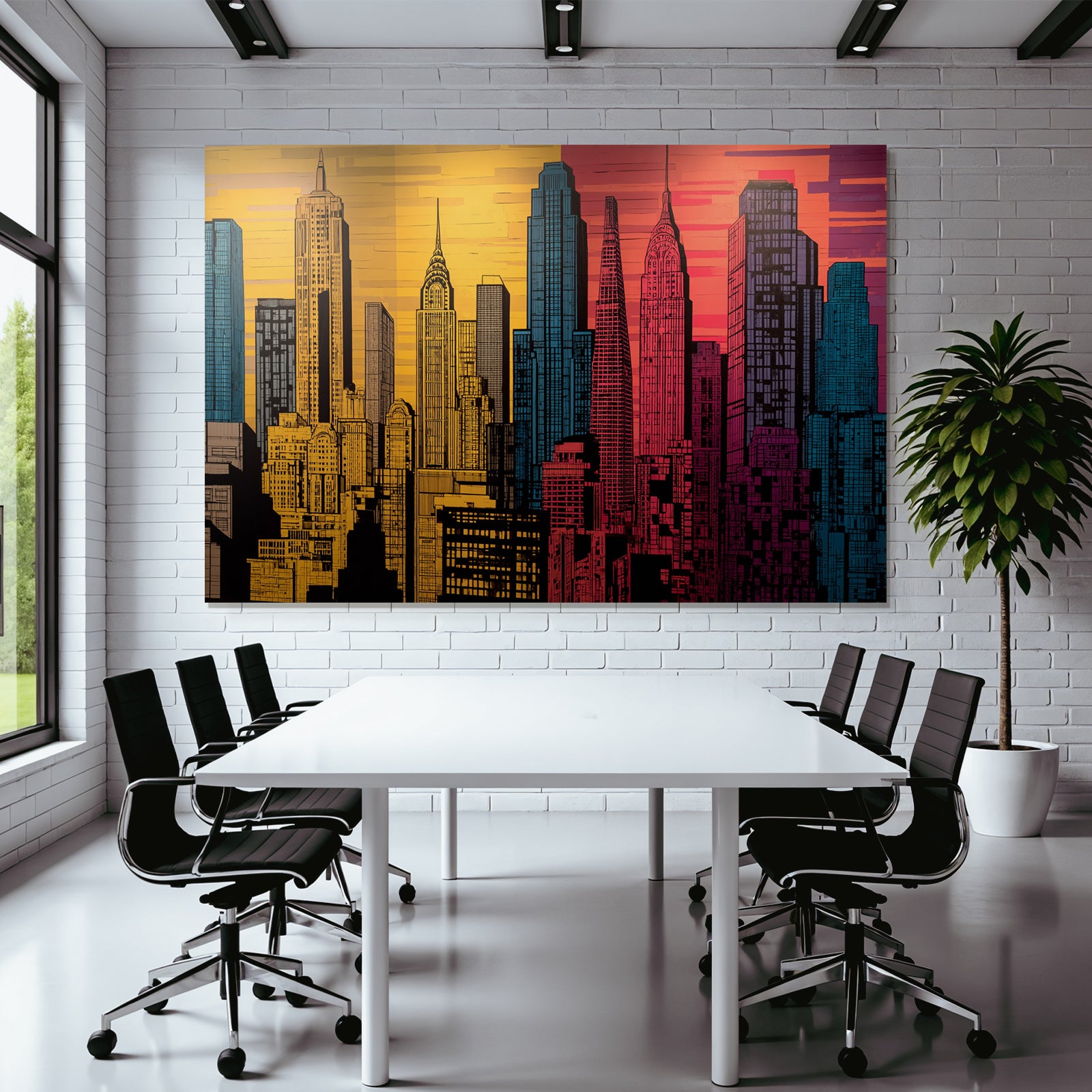 PopArt Moderne Stadtlandschaft Bunte Stadt Silhoütte