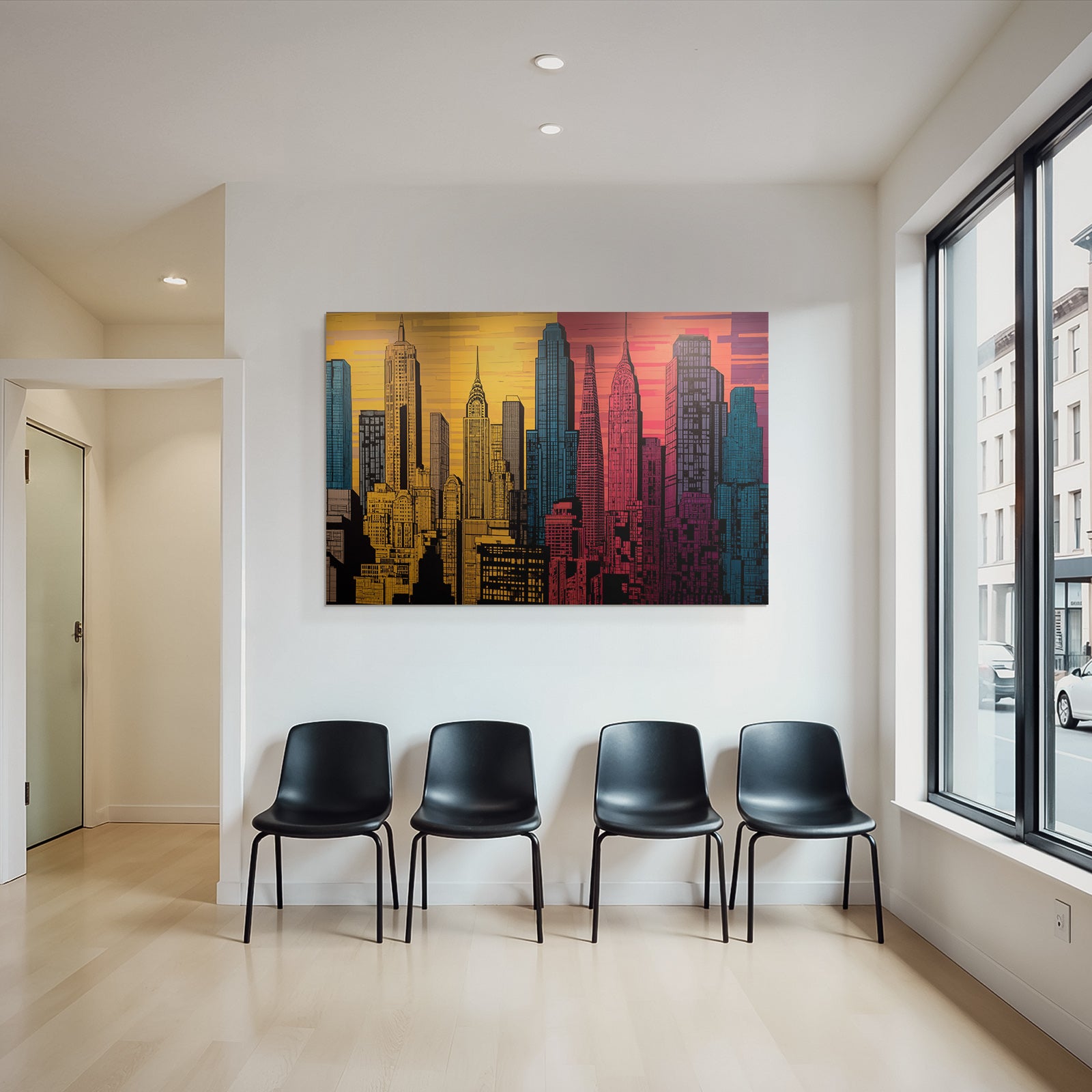 PopArt Moderne Stadtlandschaft Bunte Stadt Silhoütte