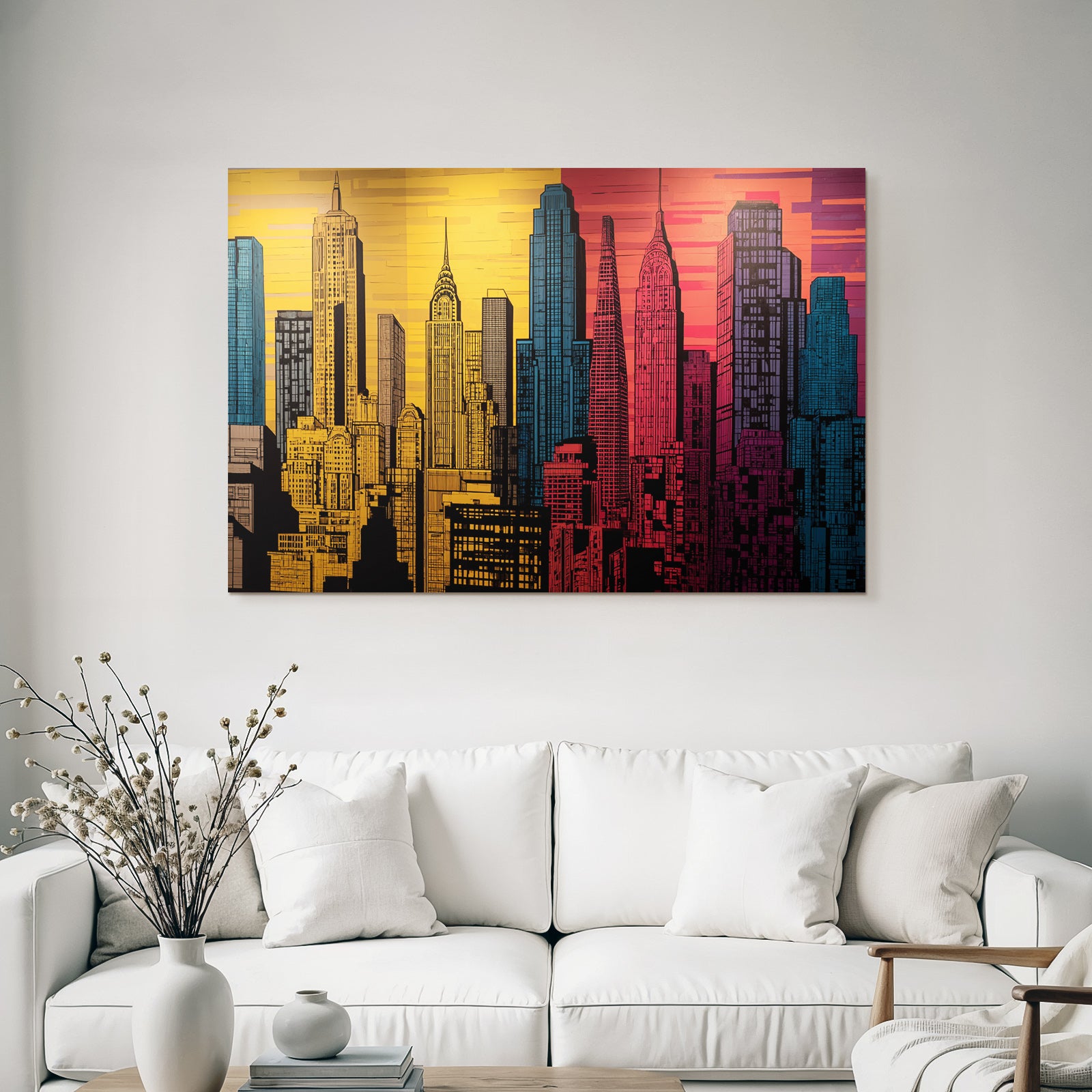 PopArt Moderne Stadtlandschaft Bunte Stadt Silhoütte
