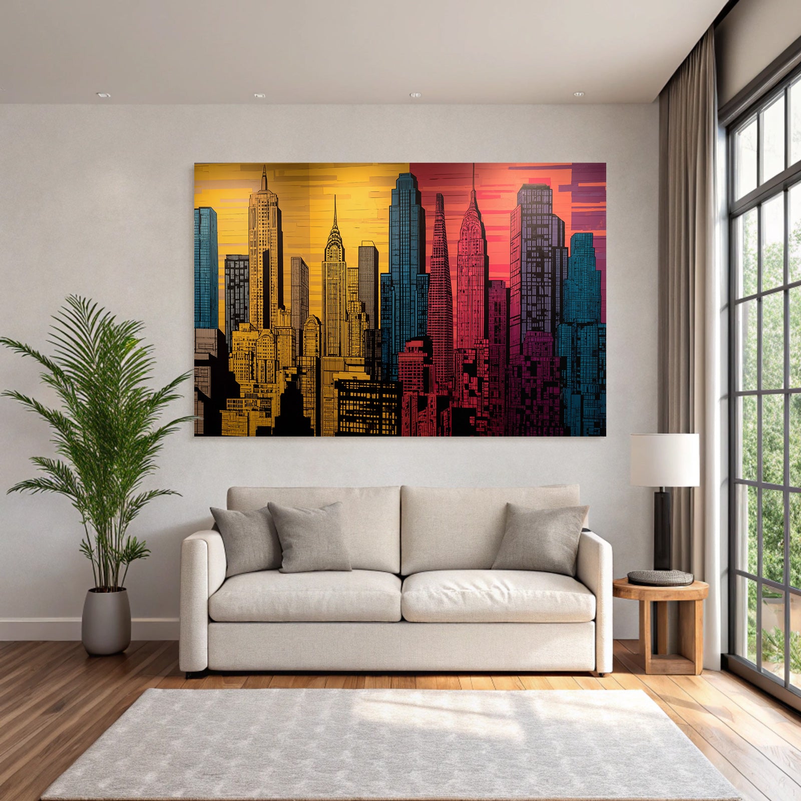 PopArt Moderne Stadtlandschaft Bunte Stadt Silhoütte