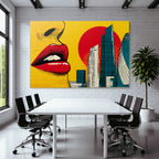 PopArt Nahaufnahme Lippen Frau Stadt Glamour