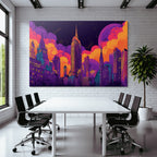PopArt Stadtbild Wolkenkratzer Futuristische Traumlandschaft