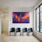 PopArt Stadtbild Wolkenkratzer Futuristische Traumlandschaft