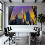 PopArt Stadtbild Mit Kirche Und Modernen Skyscrapern Im Popart Stil