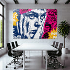 PopArt Verstaunt Nachdenklich Gesicht Mit Händen Auf Den Wangen Inspiration