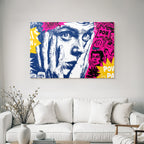 PopArt Verstaunt Nachdenklich Gesicht Mit Händen Auf Den Wangen Inspiration