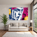 PopArt Verstaunt Nachdenklich Gesicht Mit Händen Auf Den Wangen Inspiration