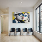 PopArt Zwei Figuren Mit Sonnenbrillen Grau Und Dunkelhaar Vintage Illustration