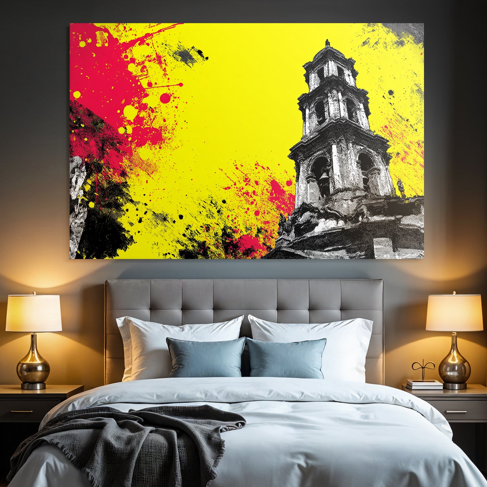 PopArt Farbenfroher Glockenturm Stil