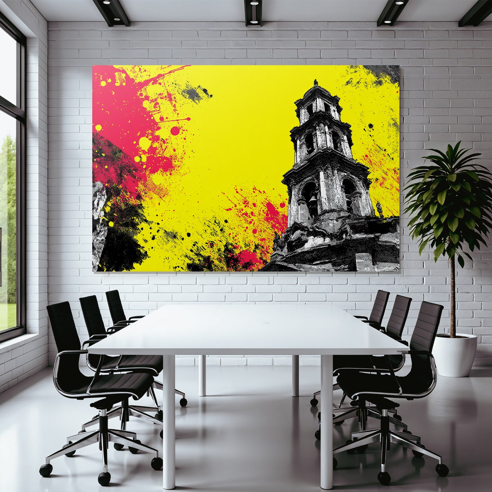 PopArt Farbenfroher Glockenturm Stil