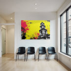 PopArt Farbenfroher Glockenturm Stil