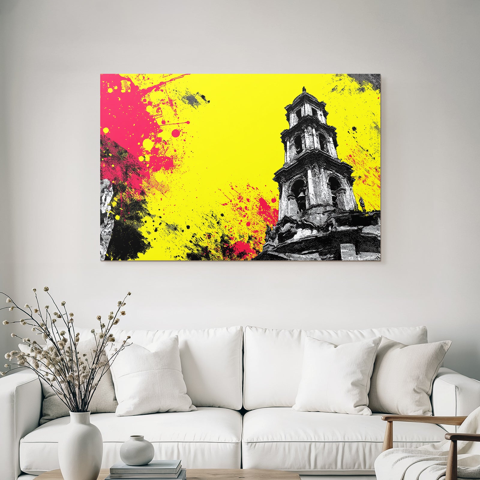 PopArt Farbenfroher Glockenturm Stil