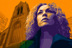 PopArt Person Die Hinauf Blickt Vor Kathedrale In Modernen Farben | Pop Art | Stilrichtungen
