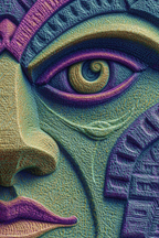Abstraktes Gesicht Mit Wirbelndem Auge | Psychedelische Kunst | Stilrichtungen