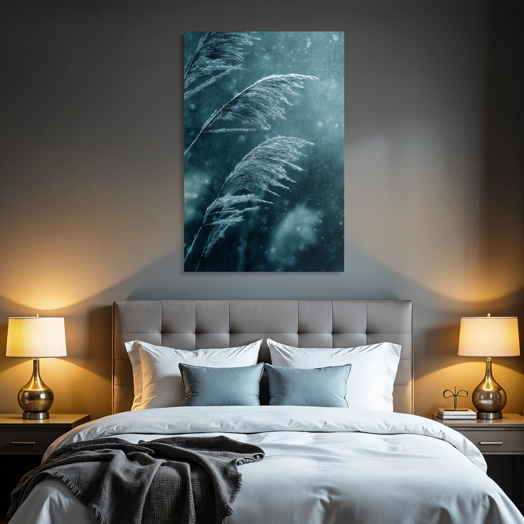 Blaue Gräser Im Wind