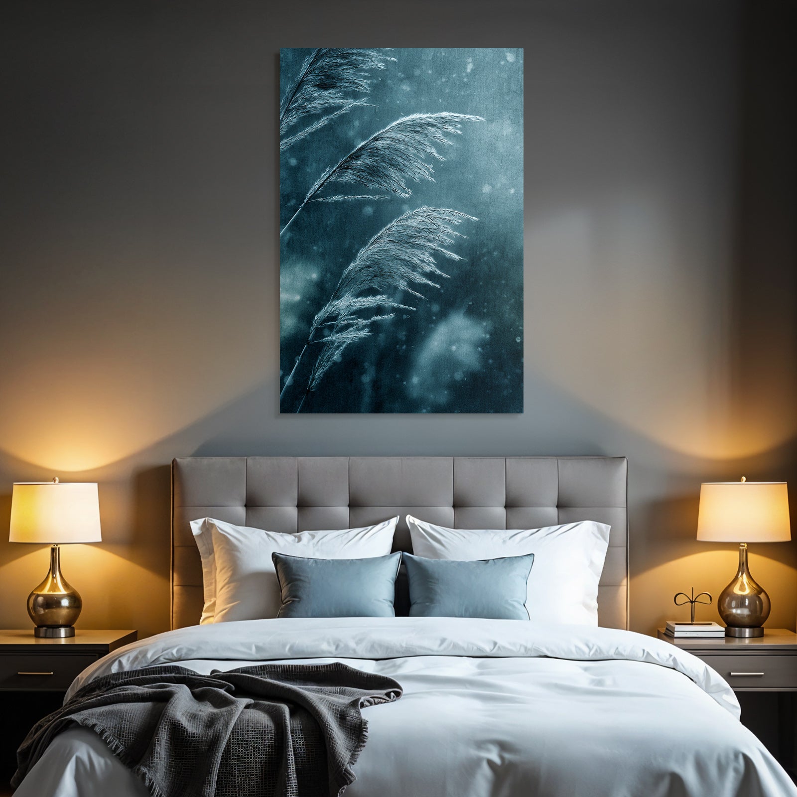 Blaue Gräser Im Wind