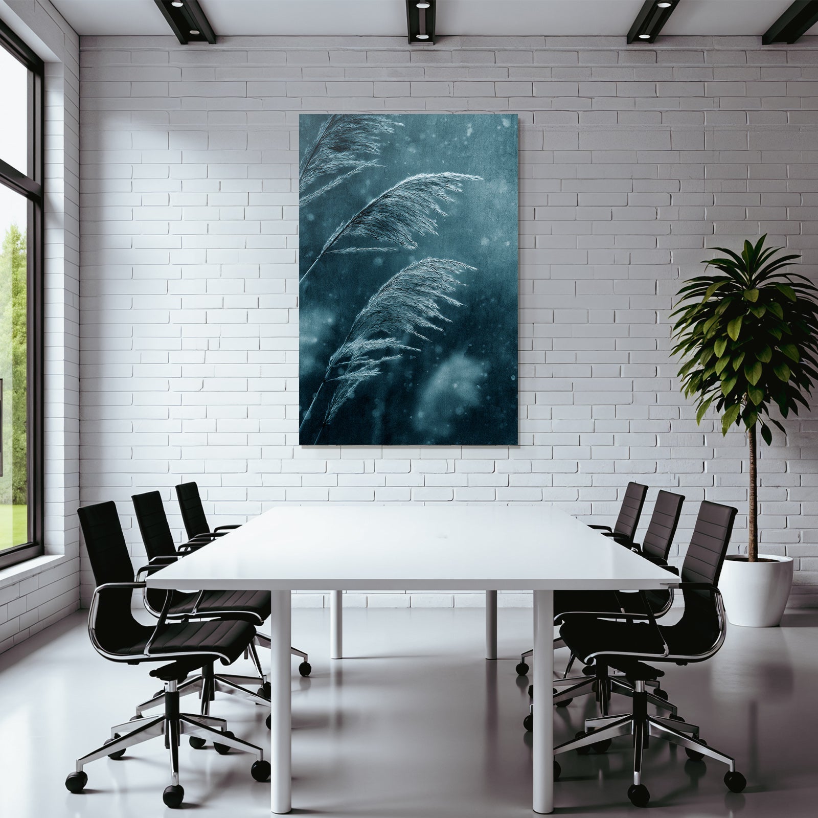 Blaue Gräser Im Wind