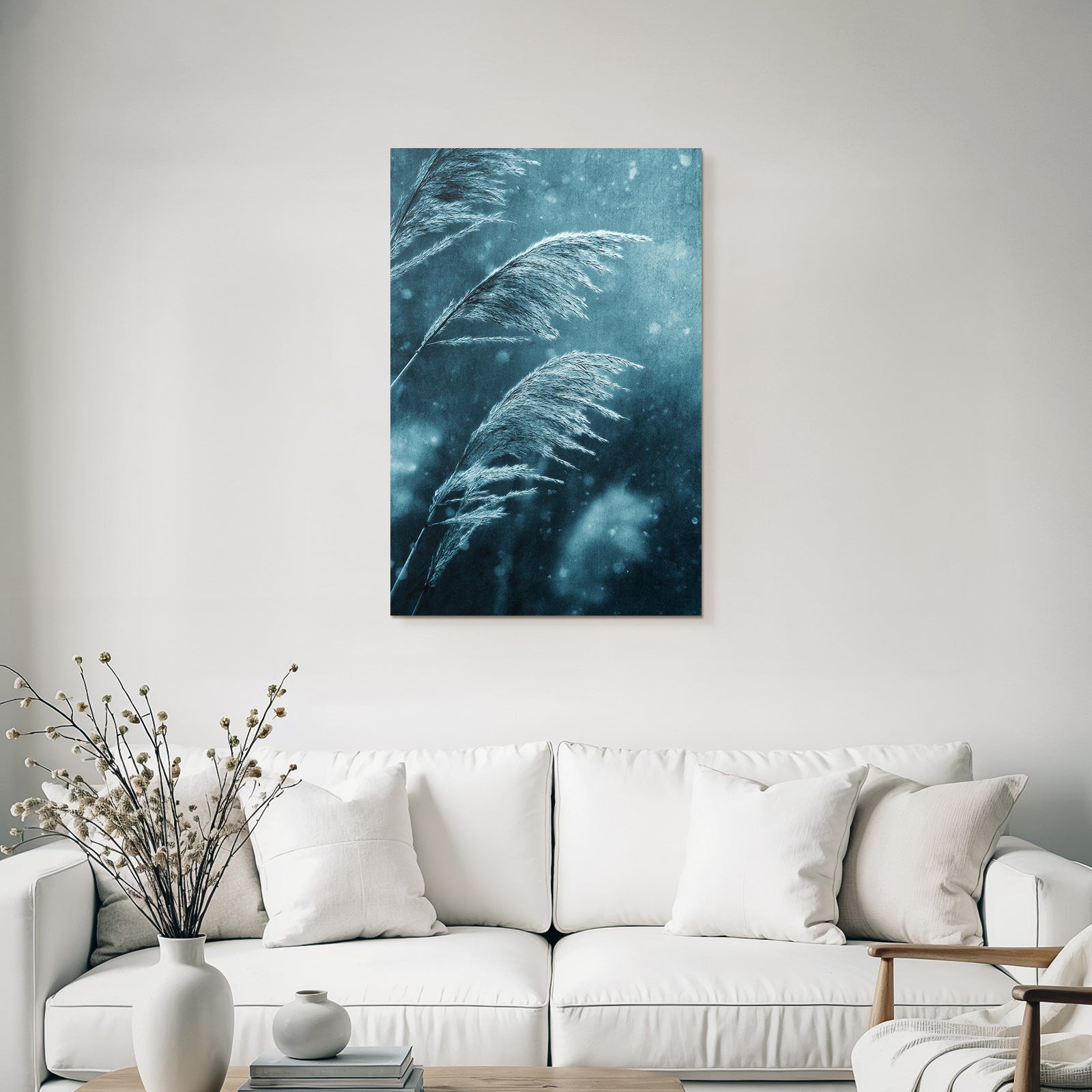 Blaue Gräser Im Wind