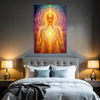 Erleuchtete Menschliche Figur Mit Chakra Energie