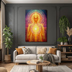 Erleuchtete Menschliche Figur Mit Chakra Energie