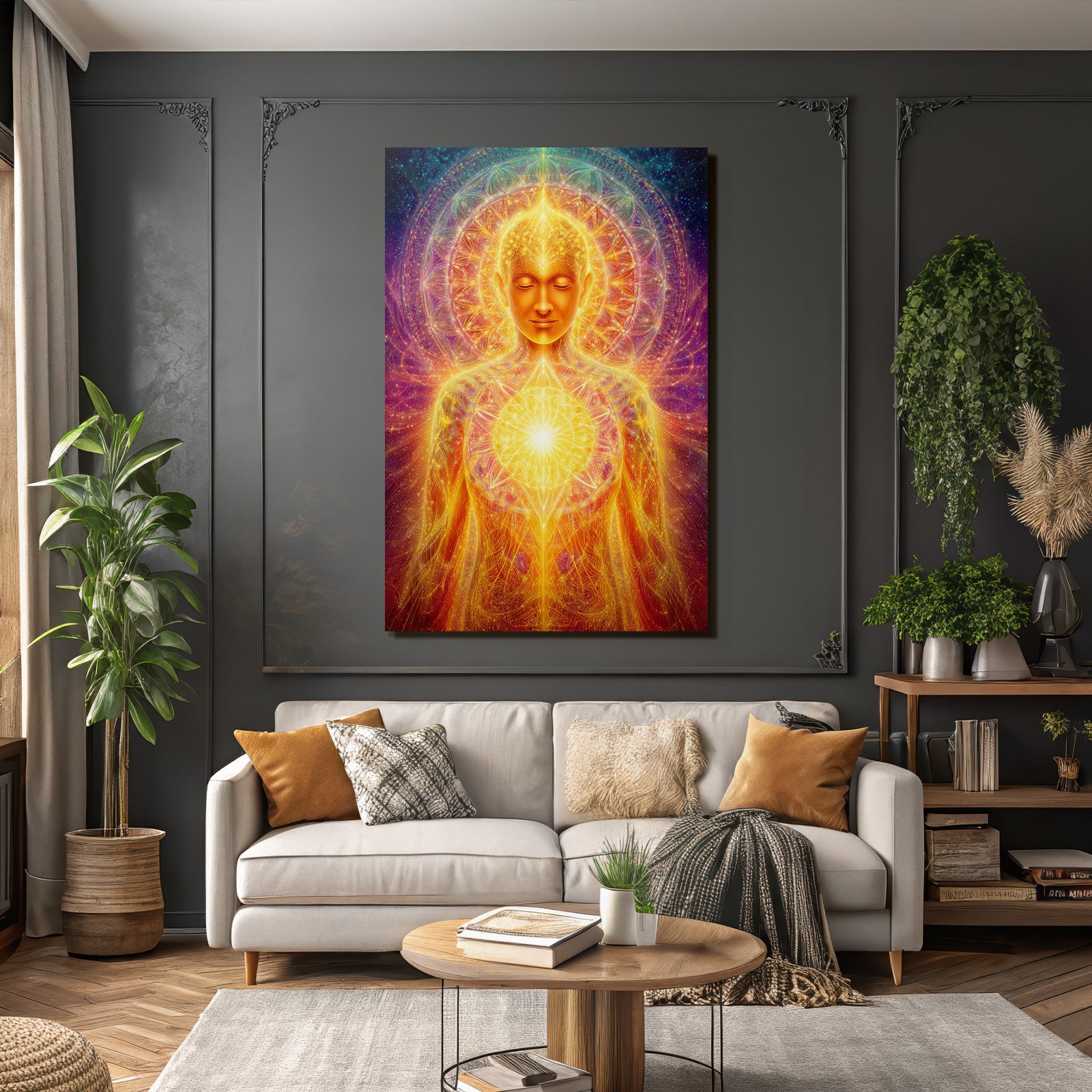 Erleuchtete Menschliche Figur Mit Chakra Energie