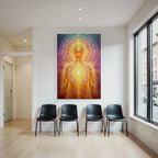 Erleuchtete Menschliche Figur Mit Chakra Energie
