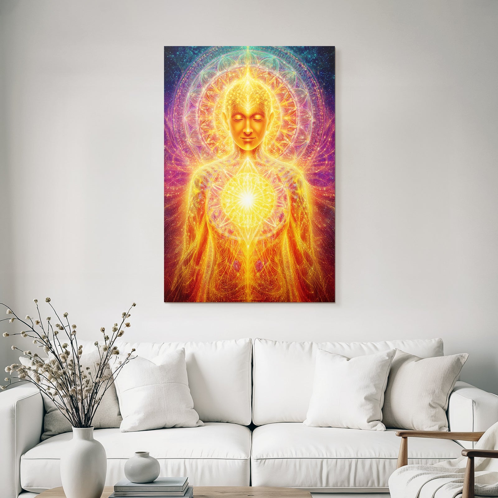 Erleuchtete Menschliche Figur Mit Chakra Energie