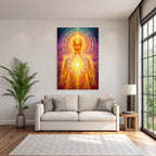 Erleuchtete Menschliche Figur Mit Chakra Energie